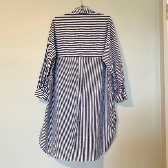 Striped Button Down Shirt - Blue and White - Picture 3 of 4